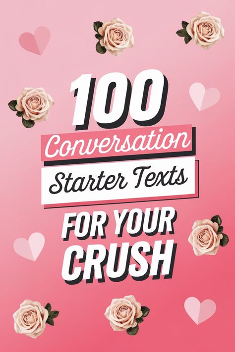 Discover the ultimate collection of 100 conversation starter texts for your crush. Break the ice and keep the conversation flowing effortlessly with these engaging and fun messages. Whether you're looking to show your interest or simply strike up a casual chat, these texts are perfect for sparking meaningful interactions with that special someone. Say goodbye to awkward silences and hello to building a genuine connection with clever and witty opening lines. Texting Conversation Starters, Conversation Starters With Your Crush, Texts For Your Crush, Conversation Starters Texting Crush, Conversation Starters Texting, Texting Crush, Starting A Conversation, For Your Crush, Fun Messages