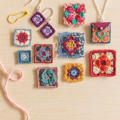 Micro Crochet: An Interview With Steffi... | Top Crochet Patterns Embroidery Floss Crochet Granny Squares, Microcrochet Granny Square, Micro Crochet Granny Square Pattern Free, Micro Granny Square Pattern, Micro Crochet Motifs, Micro Granny Square, Micro Crochet Granny Squares, Crochet With Embroidery Thread, Crochet Embroidery Floss