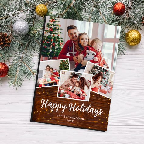 Happy Holidays Photo Magnetic Christmas Card Happy Holidays Photo, Ideas Cuadros, Christmas Card Messages, Personalised Gifts Diy, Happy New Year Greetings, Personalised Christmas Cards, New Year Greetings, Merry Christmas Card, Christmas Greeting