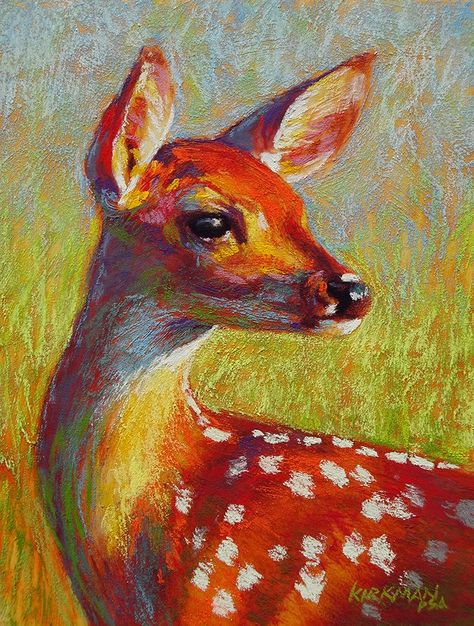 Soft Pastel Art, Be With Me, Deer Painting, Spring Morning, Deer Art, Oil Pastel Art, Oil Pastel Drawings, Art Tools Drawing, July 3