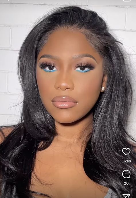 Blue Under Eye, Makeup Under Eye, Imvu Heads, Flawless Face Makeup, Brown Girls Makeup, Soft Makeup Looks, Prom Makeup Looks, Eye Makeup Styles, Makeup For Black Skin