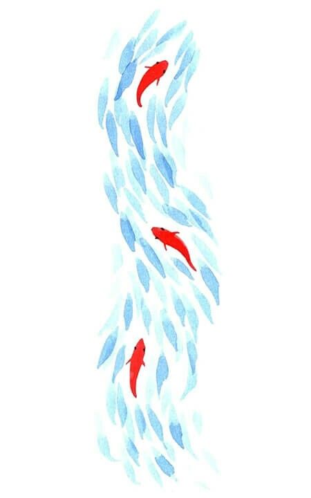 Akvarel Illustration, Calligraphy Ideas, Koi Watercolor, Makeup Images, בר מצווה, Watercolor Ideas, Red Fish, Watercolor Inspiration, Fish Art