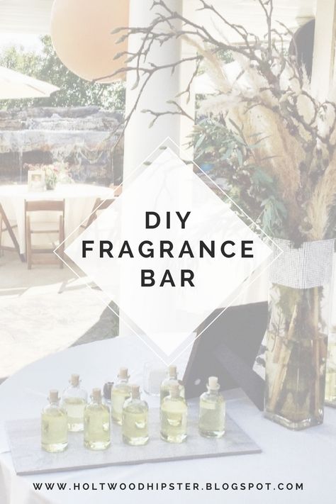 DIY Fragrance Bar by Holtwood Hipster Fragrance Bar, Perfume Bar, Candle Workshop, Diy Fragrance, Perfume Genius, Bohemian Bridal Shower, Fragrance Oil Blends, Diy Scent, Fragrant Jewels