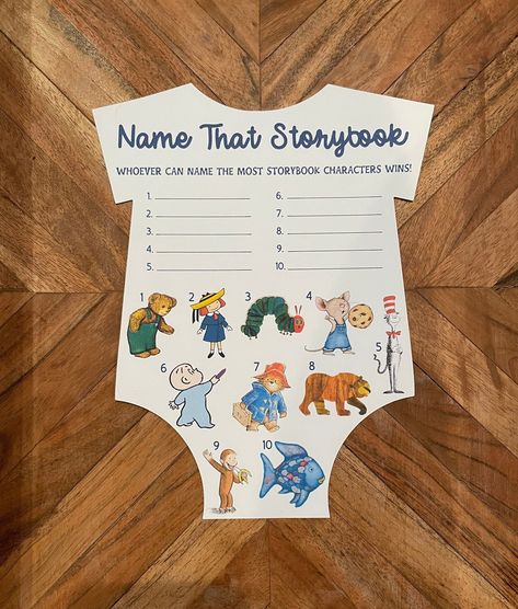 Digital Download Storybook Baby Shower Game Storybook - Etsy Storybook Baby Shower Theme, Baby Shower Simple, Storybook Theme, Storybook Baby Shower, Game Name, Disney Baby Shower, Simple Baby Shower, Baby Shower Inspiration, Baby Shower Fun