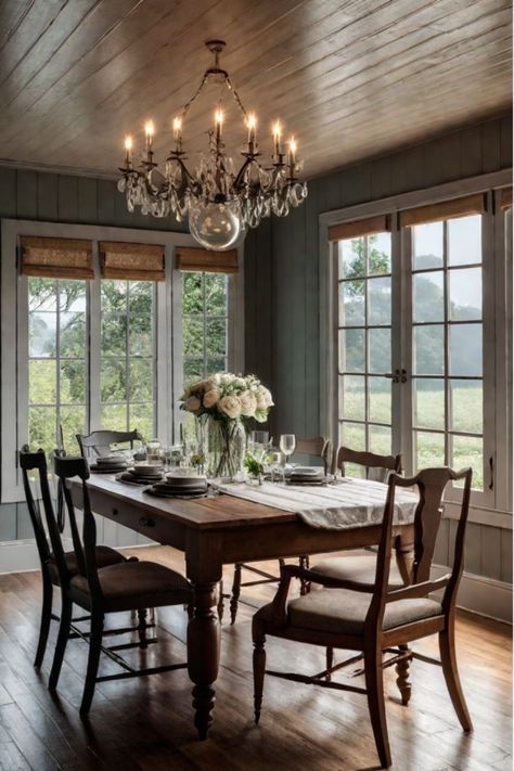 Cozy Cottage Life Moody Dining Room Ideas, English Dining Room, Dining Room Decorating Ideas, Dining Room Decorating, Dark Dining Room, Dining Room Victorian, English Living Room, Cottage Dining Rooms, Dining Room Updates