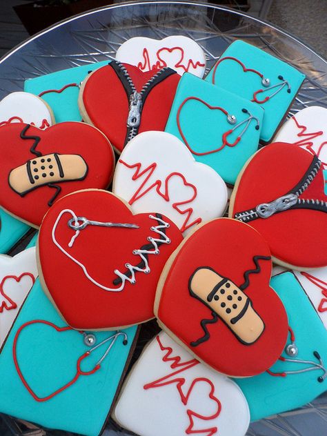 Chd Cookies, Nursing Cookies, Transplant Party, Heart Awareness Month, Chd Heart, Congenital Heart Defect Awareness, Nurse Cookies, Heart Warrior, Child Life Specialist