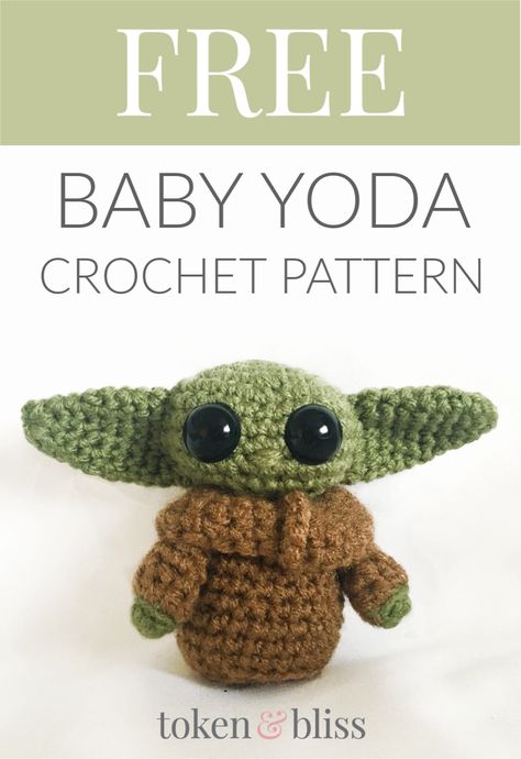 Free Baby Yoda Crochet FREE Baby Yoda Crochet Pattern Token & Bliss Baby Yoda Crochet Pattern, Yoda Crochet Pattern, Yoda Crochet, Star Wars Crochet, Crochet Toys Free, Baby Crochet Patterns Free, Crochet Amigurumi Free Patterns, Crochet Amigurumi Free, Crochet Free