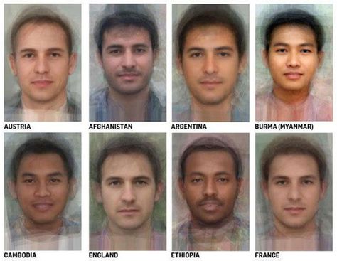 This is What the Average Person Looks Like in Each Country | artFido's Blog Faces Around The World, Psychology Experiments, Average Face, European People, People's Liberation Army, Average Person, Face Reference, Facial Features, People Around The World