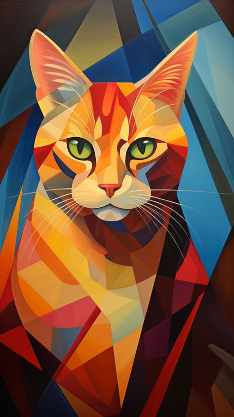 Cubism Art Modern, Abstract Cat Art, Modern Cat Art, Drawn Fish, Abstract Beauty, Wallpaper For Android, Art Enthusiast, Cubism Art, Black Cat Art