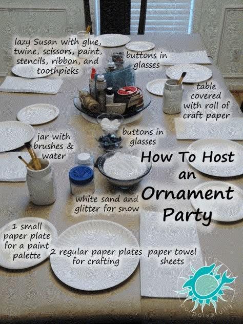 How to Host an Ornament Party | Living Porpoisefully Christmas Ornament Party Ideas, Ornament Making Party, Ornament Exchange Party, Entertaining Menu, Girls Christmas Party, Girls Night Crafts, Christmas Party Crafts, Snow Party, Craft Ornaments