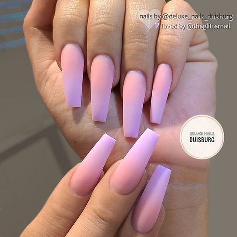 +28 Top Matte Ombre Nails Purple Ombre Nails, Ombre Nail Art Designs, Unghie Sfumate, Lilac Nails, Purple Acrylic Nails, Matte Nail, Vintage Nails, Lavender Nails, Girlie Girl