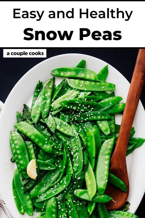 This snow peas recipe is a fast and easy side dish that takes just 5 minutes! It's deliciously fresh, flavored with garlic and sesame. #snowpeas #snowpeasrecipe #easysnowpeas #peas #peasrecipe #sidedish #easysidedish Snow Peas Recipe, Peas Recipes, Pecan Crusted Salmon, Vegetable Diet, A Couple Cooks, Peas Recipe, Vegan Recipes Plant Based, Flavorful Vegetables, Couple Cooking