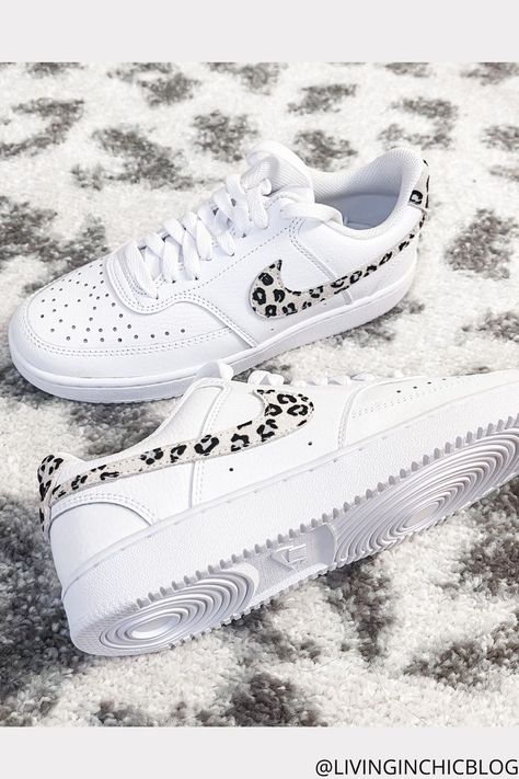 Leopard Air Force 1, Trendy Nike Shoes, Trendy Sneakers For Women, Cheetah Nikes, Nike Sneakers For Women, Nike Leopard, Superhero Face Painting, Leopard Print Nikes, Leopard Nikes