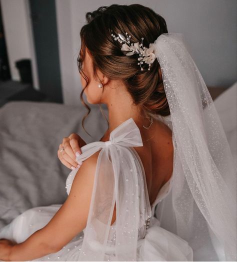 Wedding Low Updo With Veil, Bride Updos For Long Hair With Veil, Bridal Hair Chignon, Bridal Hair With Veil And Headpiece, Elegant Bridal Hairstyles With Veil, Classic Bridal Hair With Veil, Wedding Hairdo With Veil, Bridal Up Do With Veil, Wedding Up Do With Veil