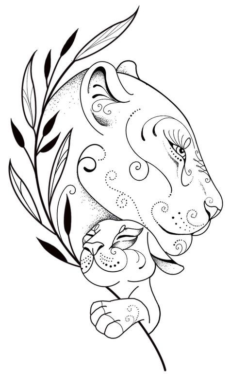 Leo Tattoos For Women, Convention Tattoo, Krishna Tattoo, Tier Tattoo, Tattoo Coloring Book, Lioness Tattoo, Single Line Tattoo, Mom Tattoo Designs, Mommy Tattoos