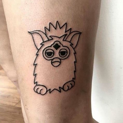 Furby Tattoo Flash, Circuit Stencils, Furby Tattoo, 90s Baby Tattoo, 90s Tattoos, Christian Sleeve Tattoo, Omerta Tattoo, Getting A Tattoo, Search Pins