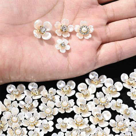 40pcs Imitation Pearl Flower-shaped Rhinestone Buttons for Jewelry Making Decorative Hat Clothes DIY Craft Sewing Accessories - AliExpress Pearl Flower-shaped Jewelry For Anniversary, Feminine Flower-shaped Pearl Drop Jewelry, Pearl Flower-shaped Earrings For Party, Pearl White Flower-shaped Party Jewelry, Adjustable Flower-shaped Pearl Jewelry, Craft Sewing, Clothes Diy, Resin Charms, Craft Accessories