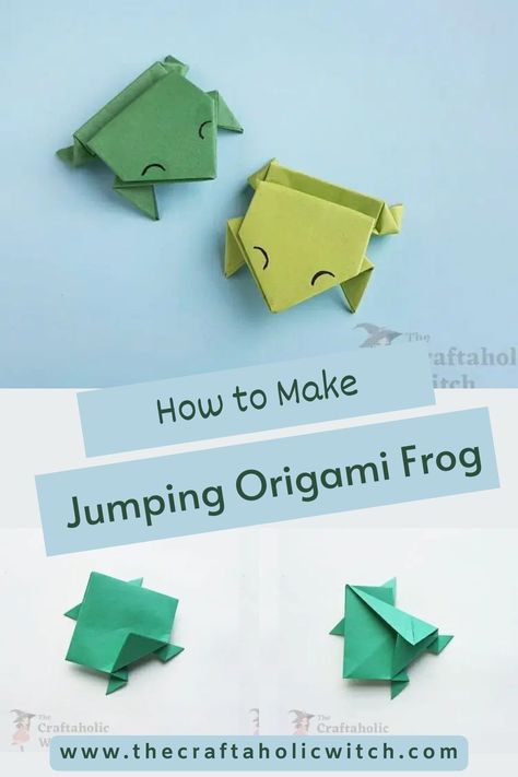 Crafty Kids: 10 DIY Projects They'll Love to Make Frog Origami Easy, Post It Note Origami, Jumping Origami, Oragami Ideas Cute, Origami Frog Instructions, Origami Jumping Frog, Frog Origami, Sticky Note Crafts, Origami Game