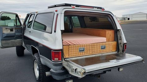 This Vintage Chevy Suburban Camper Is an Overlander Unlike Any Other Suburban Camper Conversion, Suburban Camper, Cedar Paneling, Vintage Chevy, Rv Car, K5 Blazer, Lifted Chevy Trucks, Lifted Chevy, Campers For Sale