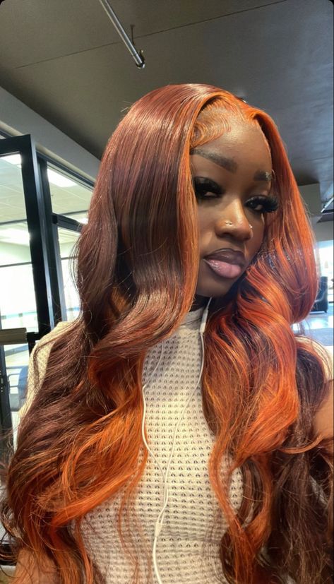 Wig Colors For Dark Skin, Wig Hairstyles Dark Skin, Hair Color On Dark Skin Women, 13x4 Lace Front Wig, Frontal Wig Hairstyles, Birthday Hairstyles, Birthday Hair, Protective Hairstyle, Dyed Natural Hair