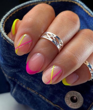 Get Inspired: 24 Must-Try Short Gel Nail Designs for Summer 2024! Nail Art Summer Short Nails, Gel Tips Nails Ideas Art Designs, Glitter Short Nail Designs, Festival Biab Nails, Colourful Nail Tips, Gel Manicure Nail Art, Short Natural Summer Nails, Summer Birthday Nail Ideas, Manicure Ideas For Short Nails Summer