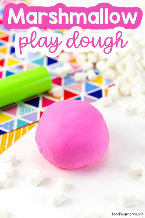 Marshmallow Playdough Marshmallow Playdough, Soft Play Dough, Play Dough, Sensory Activities, Sensory Play, School Items, Preschool Activities, Simple Ingredient, Dough