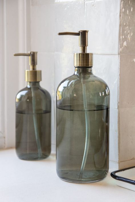 Bathroom Mirror With Shelf, Ideas Bathroom Decor, Glass Soap Dispenser, Rockett St George, Fotografi Vintage, Soap Pump Dispenser, Hand Soap Dispenser, Soap Dispensers, Bathroom Decor Ideas