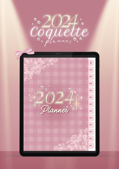 2024 Digital Planner | Cute pink coquette ribbon themed planner 𓍢ִ໋🌷͙֒ ♡₊˚ 🎀・₊✧ plannergratis #languageplanner #plannerbundle #fitnessgoalplanner🍛. Coquette Planner, Pink Digital Planner, Pink 2024, Digital Planner Ideas, Coquette Ribbon, Interactive Calendar, Journal Cute, 2024 Aesthetic, Planner Writing