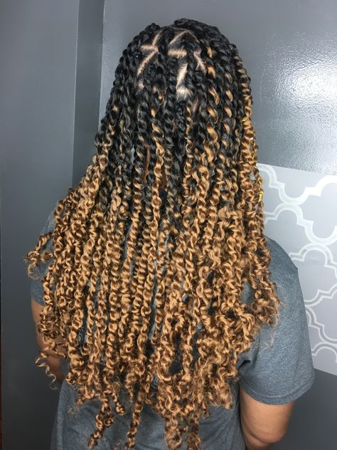 T27 Passion Twists, Color 27 Passion Twist, Passion Twists Brown And Black, Passion Twists Hairstyle Long Color, Passion Twists With Color, Colored Passion Twists, Color Passion Twist, Passion Twists Hairstyle With Color, Passion Twists Color