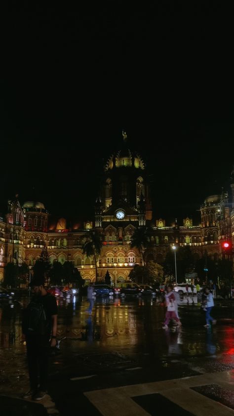 Cst Station Mumbai Night, Cst Mumbai Night, Mumbai Rain Night, Mumbai Snap Night, Mumbai Aesthetic Night, Mumbai Night Snap, Mumbai At Night, Mumbai Night Life, Cst Mumbai