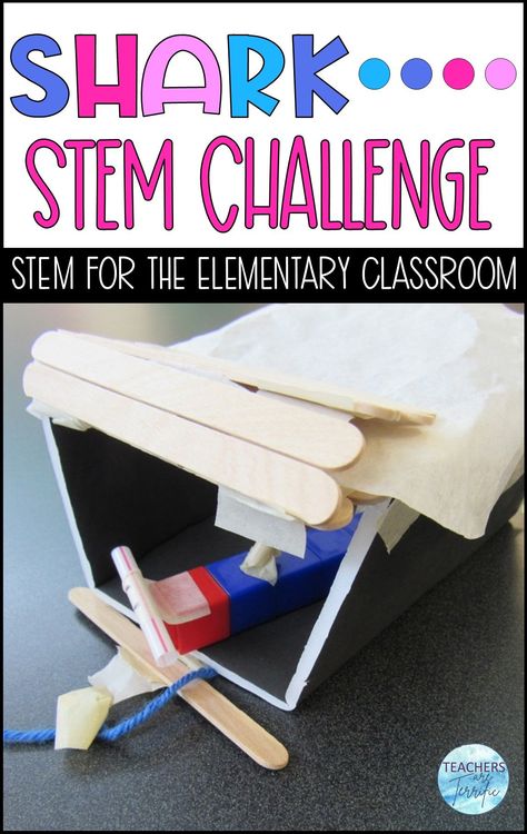 Perfect for Shark Week! It’s a STEM Challenge featuring sharks. Students will design a trap to catch a shark but in a safe and comfortable way. They must have a trap door that opens and closes and a cage that will allow freedom of movement for the shark. They may also design their own shark model! Stem Classes, Stem Lab, Engineering Activities, Engineering Design Process, Stem Teacher, Stem Challenge, Force And Motion, Stem Challenges, Stem Projects