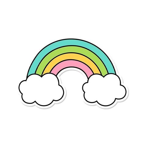 Rainbow Sketch, Rainbow Doodle, Rainbow Songs, Rainbow Vinyl, Rainbow Drawing, Pride Tattoo, Cartoon Rainbow, Rainbow Cartoon, Rainbow Tattoos