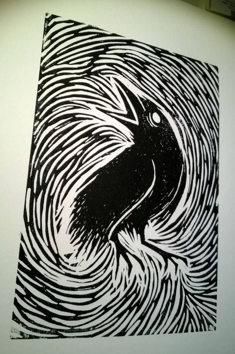 Black And White Linocut, Lion Linocut, Linocut Art Simple, Linocut Animals, Bird Linocut, Linocut Inspiration, Linocut Illustration, Linocut Artists, Funny Airport Signs