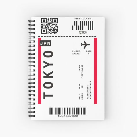 Get my art printed on awesome products. Support me at Redbubble #RBandME: https://www.redbubble.com/i/notebook/First-Class-Ticket-Tokyo-JPN-by-wahid47/124028427.WX3NH?asc=u First Class Ticket, First Class Tickets, Ticket Design, Notebook Design, A Journal, First Class, School Design, My Art, Awesome Products