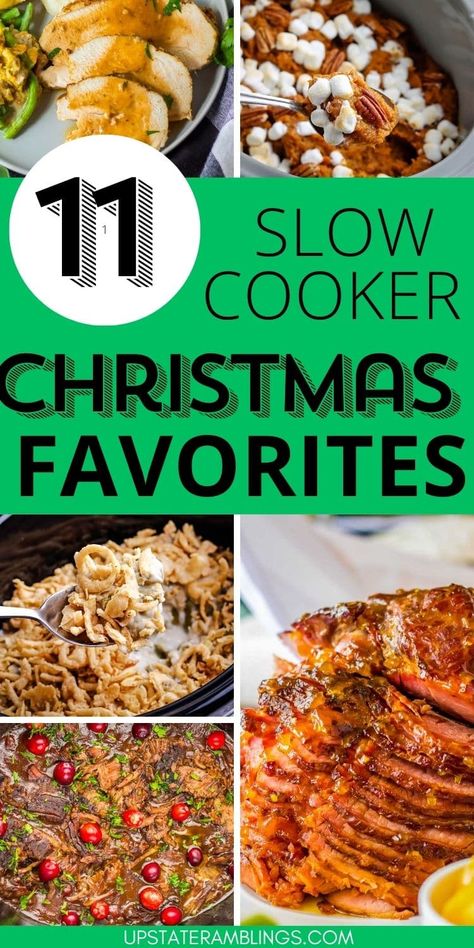 During the holiday season, finding time to prepare a holiday feast can seem daunting. But fear not, because I've got you covered with 11 Christmas slow cooker favorites that will make holiday cooking a breeze! These recipes are not only mouthwateringly delicious but also incredibly easy to prepare, leaving you with more time to enjoy the season's festivities. From delicious mains to classic sides, your trusty slow cooker is about to become your best friend in the kitchen! Christmas Dimmer Ideas, Slow Cooker New Years Eve Dinners, Best Christmas Crockpot Recipes, Christmas Dinner Ideas Slow Cooker, Christmas Meal Ideas Crock Pot, Crockpot Christmas Recipes Dinners, Christmas Day Crockpot Meals, Easy Christmas Dinner Ideas Crock Pots, Christmas Eve Dinner Ideas Crock Pot