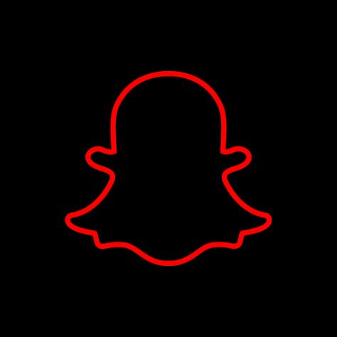 Snapchat Logo, Snapchat Icon, Neon Red, Logo Icon, Snapchat, Neon, Red, Black