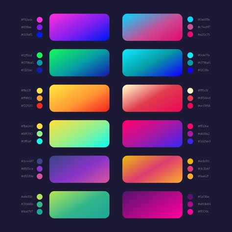 Color Palette For App Design, Tech Logo Color Palette, Moody Rainbow Color Palette, Technology Color Palette Graphic Design, Techno Color Palette, Tech Colour Palette, Gradients Palette, Colour Palette For Logo, Vibrant Colors Palette