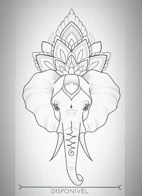 Girly Elephant Tattoo, Forearm Tattoo Women Outline, Elephant Tattoos Stencil, Elephant Tattoo Stencil, Indian Elephant Drawing, Indian Elephant Tattoo, Simple Elephant Tattoo, Arte Ganesha, Mandala Elephant Tattoo