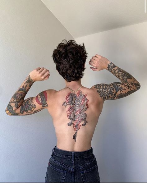 Vasiliki Halastaras, Natur Tattoo Arm, Dragon Tattoo Back, Torso Tattoos, Naruto Tattoo, Back Tattoos For Guys, Cool Tattoos For Guys, Black Ink Tattoos, Back Tattoos