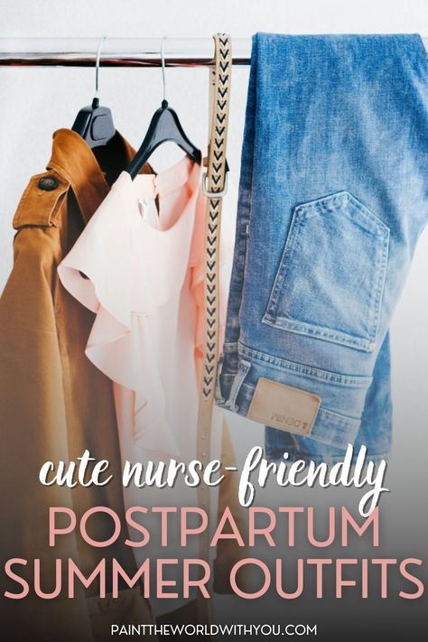 Choosing comfortable and stylish outfits for summer postpartum recovery can be difficult. I’m here to help you add some variety to your postpartum wardrobe that will help boost your confidence and feel comfortable. Here are some postpartum outfit ideas to help create your postpartum capsule wardrobe for summer | nursing friendly outfits summer casual | nursing outfits breastfeeding summer | nursing summer outfits | nursing friendly outfits summer easy | nursing friendly outfits summer stylish Cute Postpartum Outfits Summer, Postpartum Style Summer, Postpartum Work Outfits, Breastfeeding Outfit Ideas, Postpartum Fashion Summer, Breastfeeding Outfits Summer, Summer Postpartum Outfits, Postpartum Summer Outfits, Nursing Outfits Breastfeeding