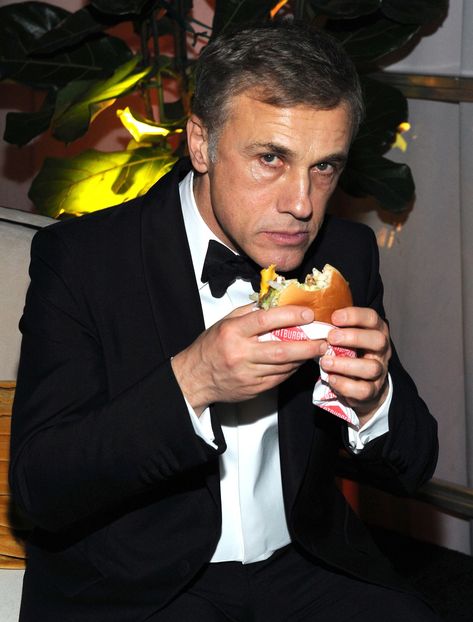 Hans Landa, Golden Globes Party, Golden Globes After Party, Inglourious Basterds, Christoph Waltz, Septième Art, Star Party, People Eating, A4 Poster