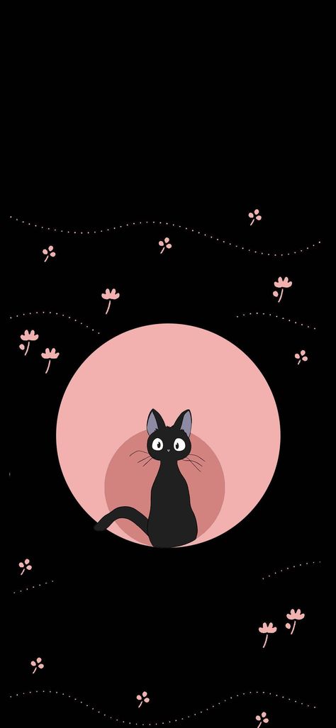 Ghibli Cat Wallpaper, Gibli Studio Wallpaper Iphone, Ghibli Art Aesthetic, Cute Home Screen Wallpaper Aesthetic, Jiji Kiki's Delivery Service Wallpaper, Studio Ghibli Art Wallpaper, Black Cat Phone Wallpaper, Gibli Studio Wallpaper, Ghibli Art Wallpaper