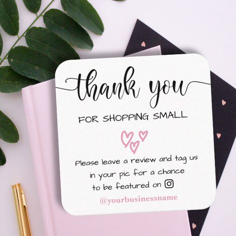 Handmade Thank You Cards For Business, Shipping Boxes Small Business, Small Business Thank You Cards Design, Small Business Thank You Card Ideas, Small Business Ideas For Women Handmade, Small Business Vision Board, Buissness Cards, Small Jewelry Business, Instagram Business Card