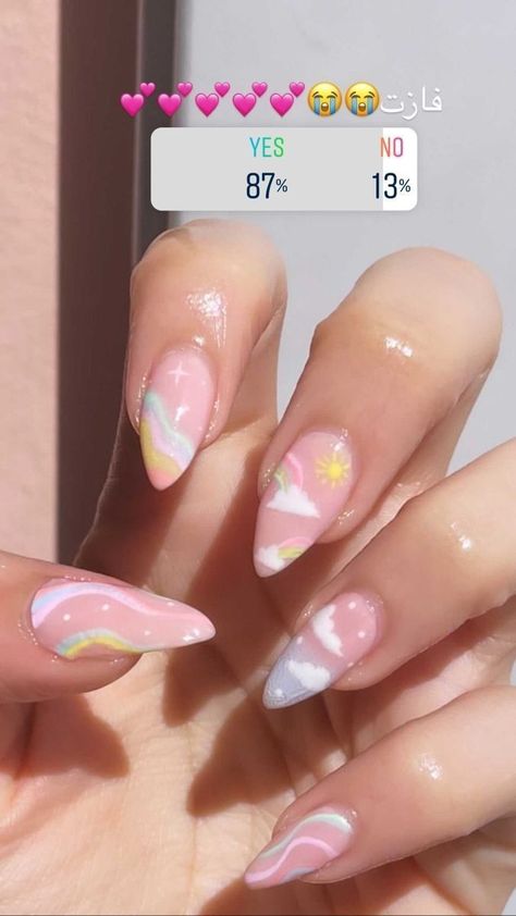 Summer Nail Art, Classy Acrylic Nails, Cute Gel Nails, Soft Nails, Nail Swag, Trendy Nail Art, Kawaii Nails, Acrylic Nails Coffin Short, Pastel Nails