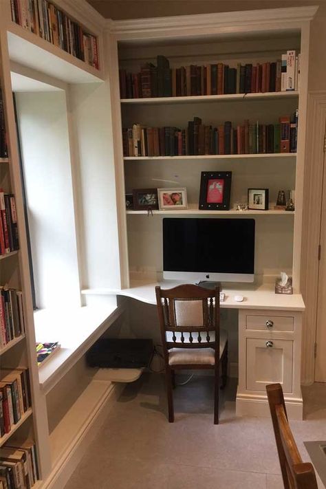 Bedroom Alcove Desk Ideas, Alcove Office Desk Areas, Alcove Corner Desk, Desk In Alcove, Alcove Desk Ideas, Office Snug, Alcove Desk, Bedroom Alcove, Study Guest Room