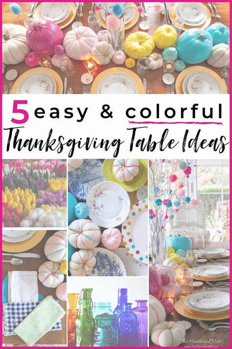 Thanksgiving Party Food, Thanksgiving Table Setting Ideas, Thanksgiving Table Ideas, Colorful Thanksgiving, Autumn Styles, Thanksgiving Table Setting, Pom Crafts, Table Setting Ideas, Fall Festivities