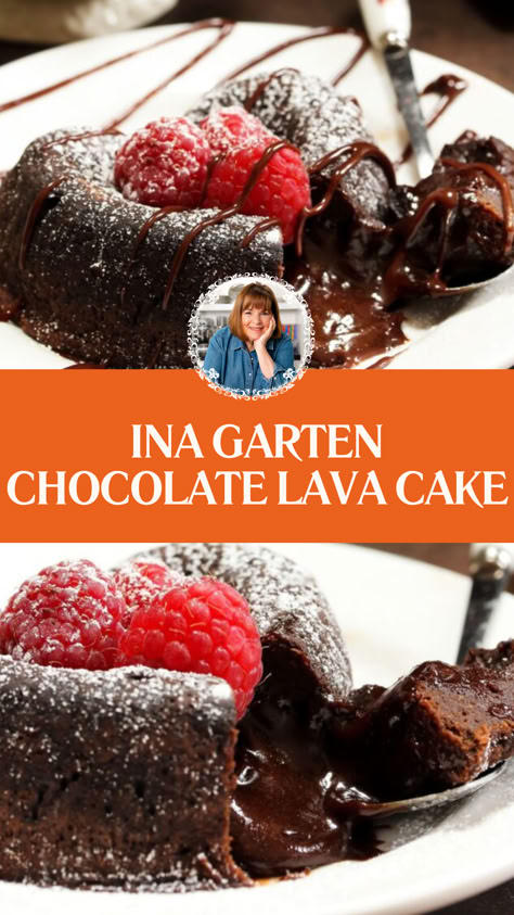 Ina Garten Chocolate Lava Cake Ina Garten Brownie Pudding, Best Molten Lava Cake Recipe, Homemade Chocolate Lava Cake, Molten Cake Recipe, Easy Chocolate Lava Cake Recipe, Best Lava Cake Recipe, Pampered Chef Lava Cake Recipe, Mini Lava Cake Recipe, Ina Garten Cake