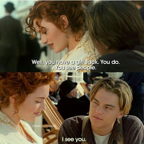 Rose:  And? (Smiles, posing). Jack:  You wouldn’t have jumped. Titanic Movie Quotes, Titanic Movie Facts, Titanic Quotes, Titanic Facts, Best Movie Lines, Leo And Kate, Will Herondale, Titanic Movie, Young Leonardo Dicaprio