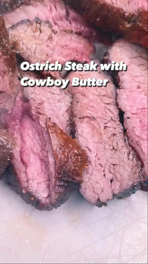 Ostrich steak with cowboy butter is a delicious and hearty dish that combines the lean, tender meat of ostrich with a flavorful compound butter. Ostrich Steak Recipes, Ostrich Meat Recipes, Ostrich Recipes, Ostrich Meat, Cowboy Butter, Stick Butter, Compound Butter, Steak Bites, The Cowboy