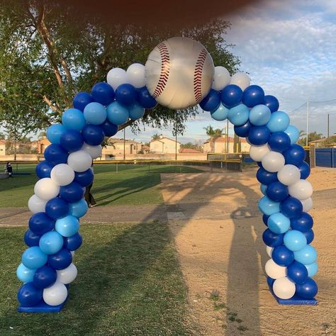 Outdoor Balloon Structures Designs Decorations For Sports Events | Party Blitz Balloons in Simi Valley San Fernando Los Angeles California | Party Blitz Baseball Opening Day Ideas Little League, Baseball Opening Day Ideas, Little League Opening Day Ideas, Opening Day Baseball Ideas, Baseball Balloon Arch, Baseball Balloon Garland, Baseball Bid Day, Baseball Balloons, Dugout Mom